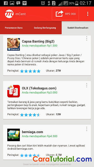 dapat pulsa gratis dari mCent