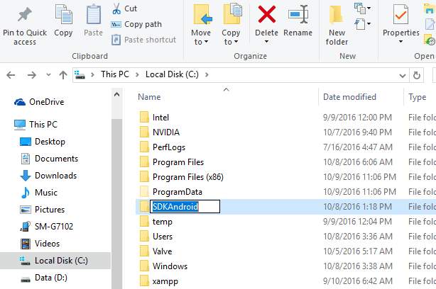 Custom Folder SDK Location Android Studio