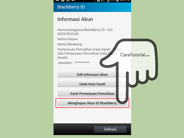 Menghapus Akun BBM