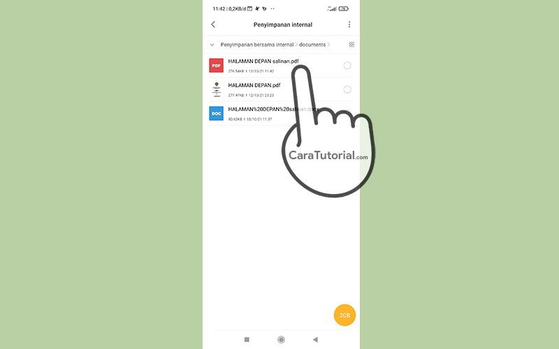 Maka file akan tersimpan sebagai file PDF.